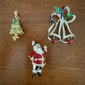 Festive Christmas Brooch Set